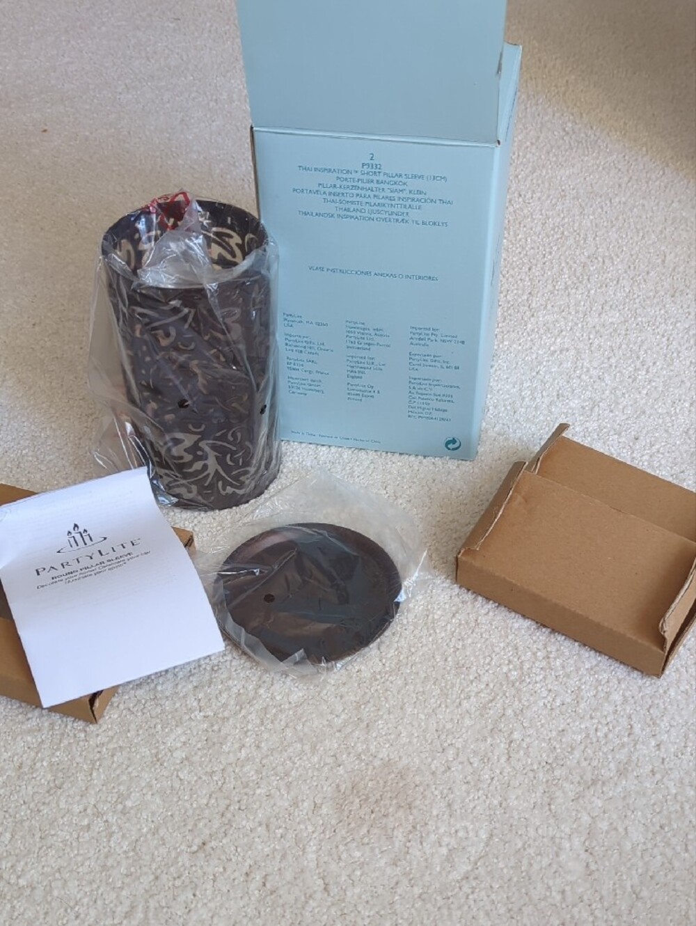 PartyLite Thai Inspiration Short Pillar Sleeve- Bronze - Picture 10 of 10